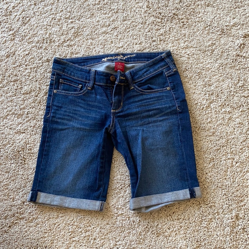 Dark wash Bermuda Jean shorts